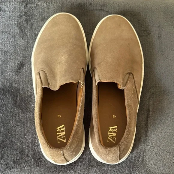 Zara | Shoes | Zara Mens Brown Suede Slipon Loafers | Poshmark display picture 1
